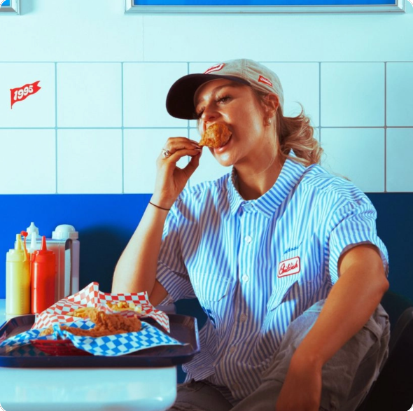 Girl Eating Chicken